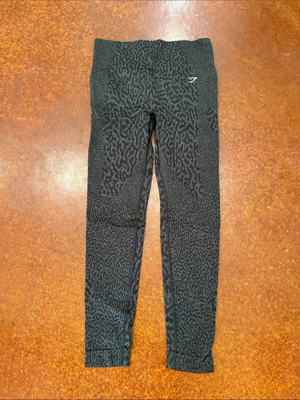 Gymshark Black Textured Leggings with Subtle Pattern